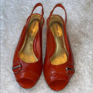 Antonio Melani  peep toe wedge sling backs